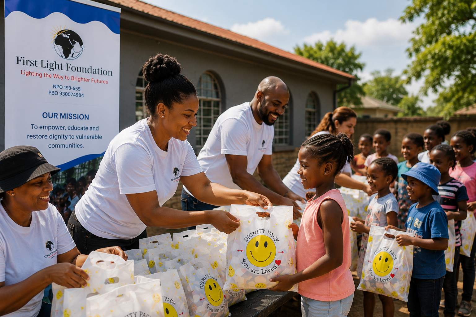 Volunteers helping